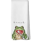 Mcehtle Funny Frog Kids Hand Towels, Frog Gifts Hand Towel for Bathroom Decor, Animal Lover Gifts, Funny Animal Decorative Towels for Kids Boys Bathroom Washroom Restroom 16x24 Inch