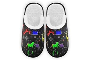 Fisyme Slippers Soft Non-Slip Indoor House Slippers Home Shoes For Bedroom Hotel Travel Spa