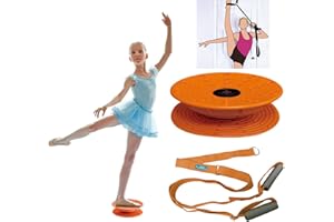 ARTAN BALANCE Dance, Cheerleading and Figureskating Trainer Stretching and Balance, 2 Pc. Set, Stretching, Disc Core Board and Flexibility Equipment Strap for Dance, Gymnastics, Turning, Stunt
