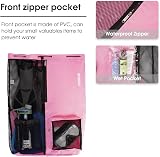 WANDF Swim Bag Mesh Drawstring Backpack XL Pink Wet Pocket Waterproof Zipper view 4