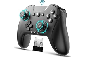 UNIHOW Bluetooth Game Controller for PC, Mac, Nintendo Switch, iOS, Android - Dual Motor, 6-Axis Gyroscope, Backlit, Ergonomic Design