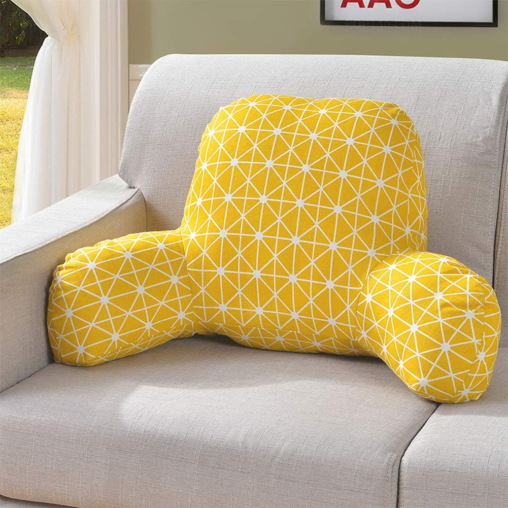 Fluffy Backrest Reading Pillows, Polyester Back Pillow with Armrests