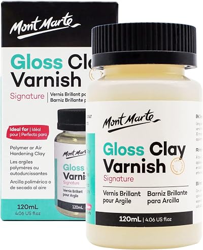 Mont Marte Clay Varnish Gloss 120ml Polymer Air-Dry Pottery Glaze Finish