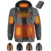 Wulcea Graphene Heated Jacket For Men 12V 18400mAh Fast Charge Large Capacity Battery