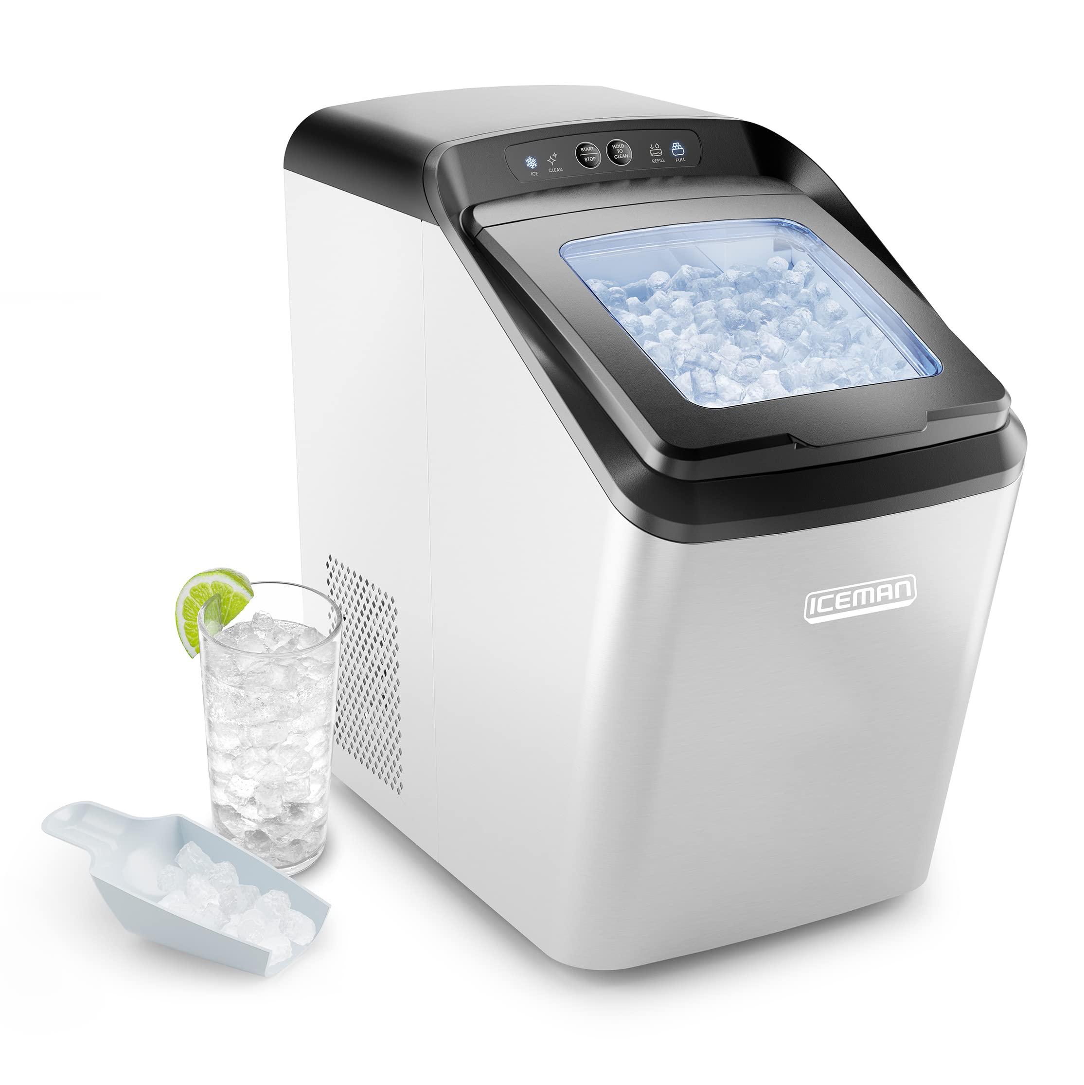 Photo 1 of ***PARTS ONLY***

Iceman Countertop Nugget Ice Maker – Pebble Ice Machine, Soft Chewable Pellets in 20 Min, 26Lbs/24H, 3lb. Capacity, Waterline-Compatible, Self-Cleaning, Stainless-Steel + Scoop