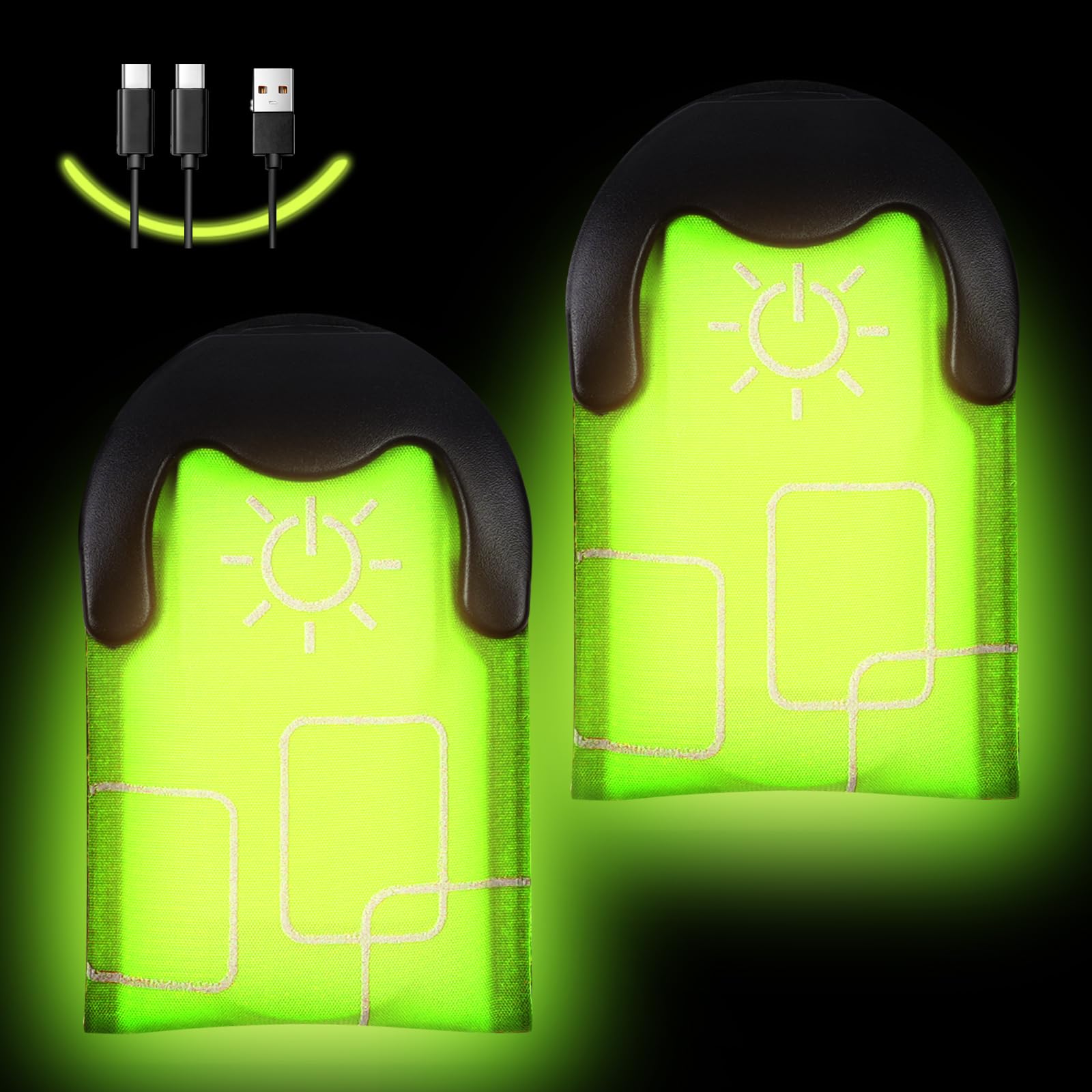 flintronic LED Clip, 2PCS Magnetic LED Clip Lights, Rechargeable USB LED Magnet Clip, Running Safety Lights with 3 Lighting Modes, High Visibility, Brightly Luminous for Night Running, Cycling