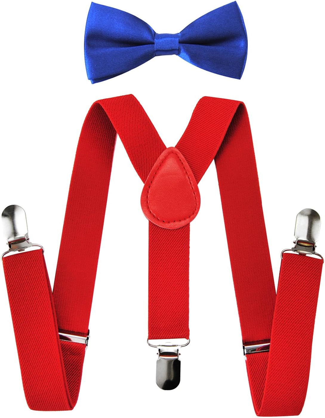 axy Kinder Rote Hosenträger-Y Form mit Fliege- 3 Clips EXTRA STARK ...