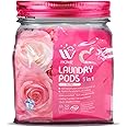 WBM Home Laundry Pods, Ultra Concentrate & Powerful Stain Lifter Technology Fabric Softener & Cleaner, Laundry Detergent Pods, Rose Scent - 32 Counts