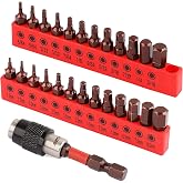 Premium 25-Piece Allen Key Drill Bit Set - Durable Allen Wrench Bits with Strong Magnetic Tips, SAE &amp; Metric Hex Keys