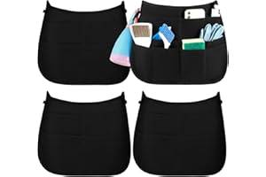 Panitay 4 Pcs Waterproof Cleaning Apron for Housekeeping Tool Apron for Women with 9 Pockets and Adjustable Waist Belt