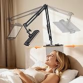 Phone Holder for Bed & Kindle Holder for Bed, Overhead Cell Phone Mount, Adjustable 360° Rotatable Metal Tablet Stand Holder for iPad Pro Air Mini, iPhone17/16, Kindle Other 5-12.9 Inch Devices