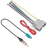 RED WOLF Radio Wiring Harness w/Antenna Adapter for Select 2007-2016 Dodge/2008-2016 Jeep/2007-2016 Chrysler Install Aftermarket Stereo Antenna Adapter Radio Connector Plug
