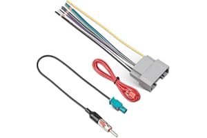 RED WOLF Radio Wiring Harness w/Antenna Adapter for Select 2007-2016 Dodge/2008-2016 Jeep/2007-2016 Chrysler Install Aftermarket Stereo Antenna Adapter Radio Connector Plug