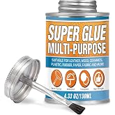 Bondtech Super Glue with Brush 130ml, Super Glue All Purpose, Strong Superglue Gel for Wood, Ceramic, Leather, Plastic, DIY Crafts &amp; Industrial Repairs