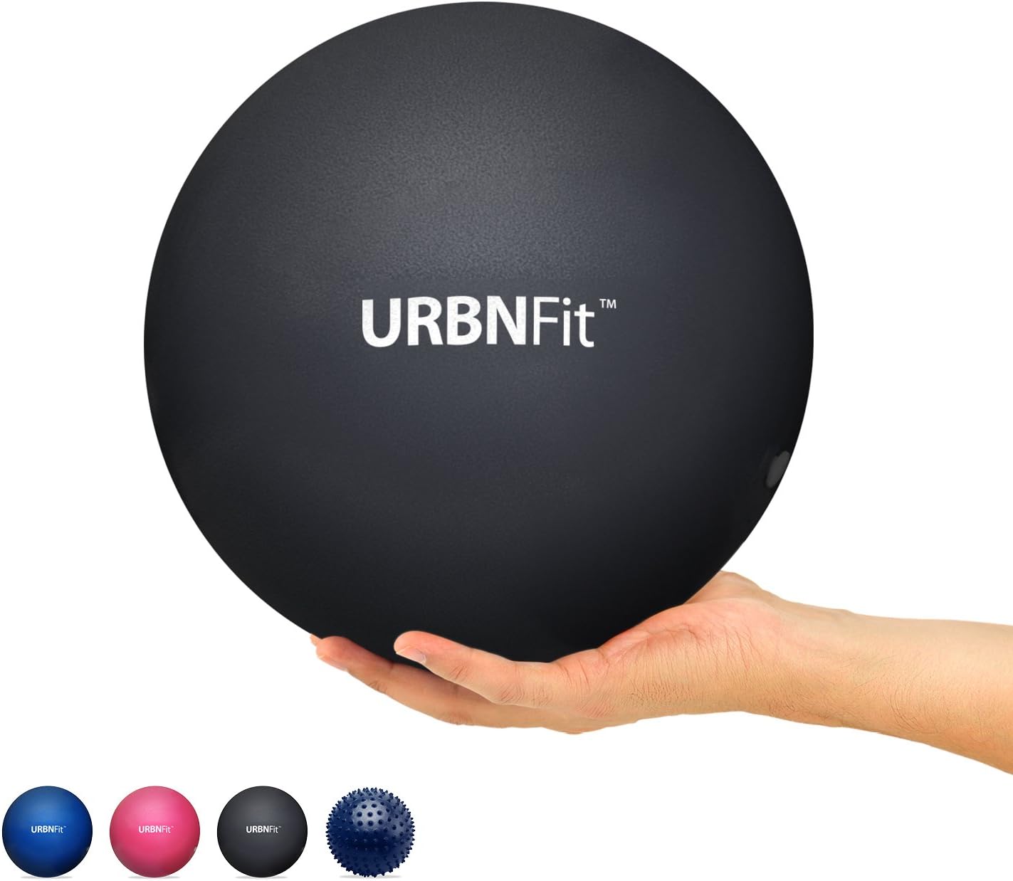 URBNFit Mini Pilates Ball - Small Exercise Ball for Yoga, Pilates, Barre, Physical Therapy, Stretching and Core Fitness - Bender Ball Includes Workout Guide