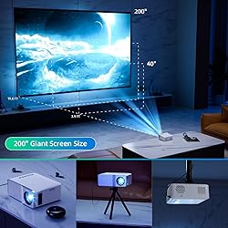 KSAN Mini Projector, 4K & 1080P Supported Portable