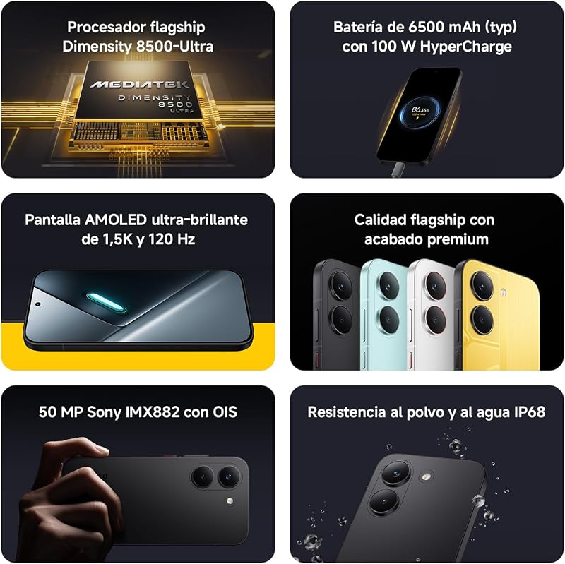 POCO X8 Pro Smartphone de 12+512GB Amarillo Batería de 6500mAh