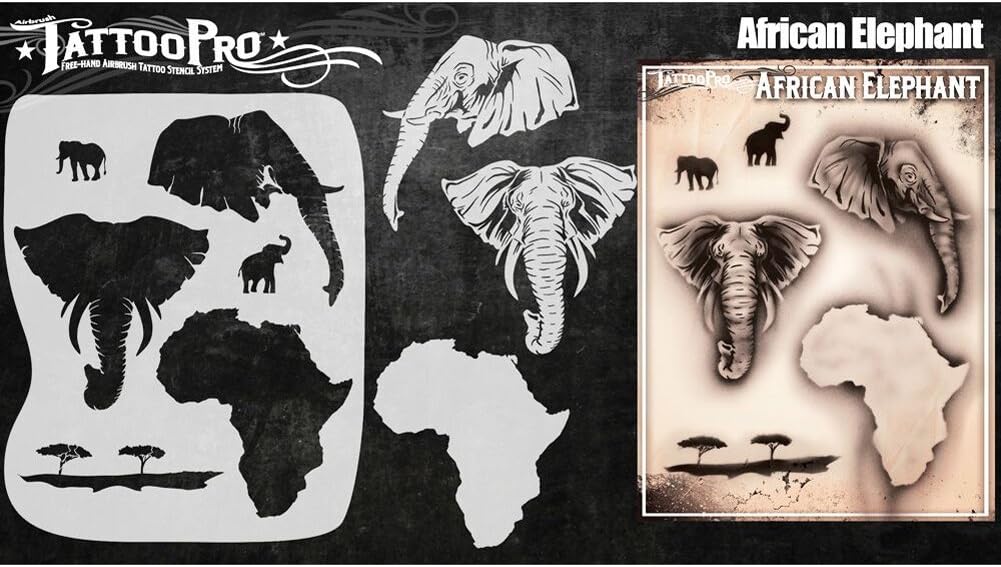 Tattoo Pro Stencils Series 4 - African Elephant