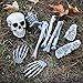Halloween Haunters 12 Piece Bag of Plastic Skeleton Skull Bones Prop Decoration - Scary Graveyard Human Body Parts Set - Hands, Feet, Legs