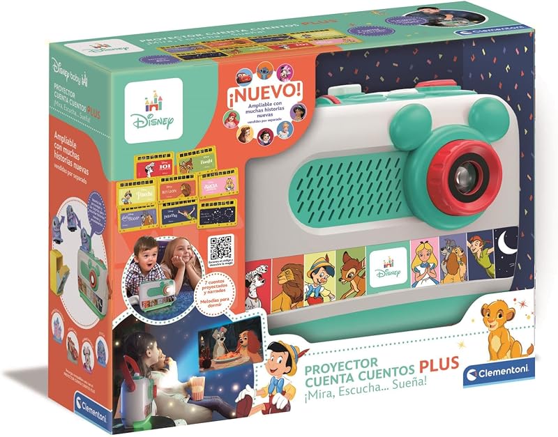 - Disney Plus Storytelling Projector - Brinquedo musical interativo para crianças, inclui 7 histórias projetadas, melodias de sono e alavanca de transporte - 55668