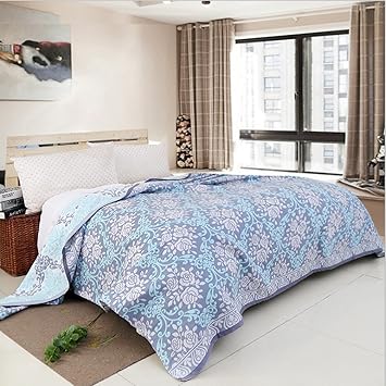 Sommerbettdecke 250 * 230 cm Licht Kühlen Sommer Quilt Atmungsaktive Sommerdecke 100% Baumwolle Frottierdecken (Farbe Braun, 