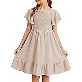 DOKOTOO KIDS Girls Summer Dress Tween Short Sleeve Polka Dot Girl Party Dress Size 6-15 Years