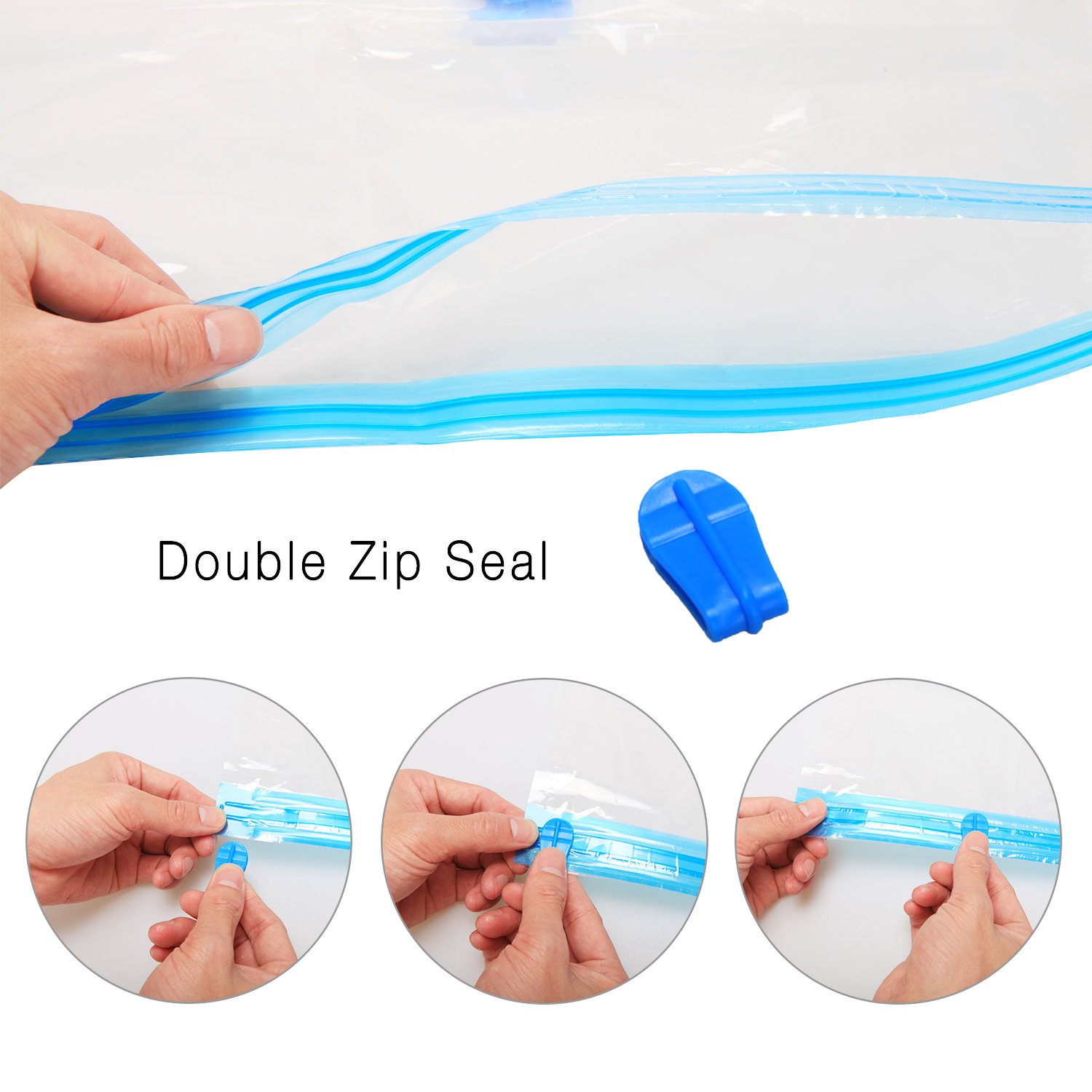 Makife Space Save Bags Vacuum Storage Bags Cloth Towel Pillow Blanket Travel 1 Free Hand Pump Save 80% Space Compression Works with Any Vacuum Cleaner 5 Pack, 24 32 inches