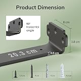 WELDUN 6 Pack Floating Shelf Brackets 20 cm Heavy Duty 75KG Load Black view 2