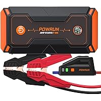 Powrun P-ONE Jump Starter, 2000A Portable Jump Box - Car Jump Starter Battery Pack for up to 8.0L Gas and 6.5L Diesel Engines