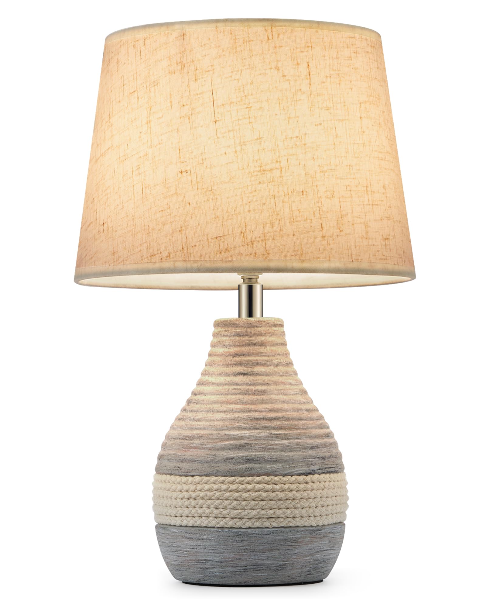 Photo 1 of *MINOR DAMAGE - USED*
INTELIVE 13" H Small Rechargeable Cordless Ceramic Table Lamp with Remote – RGB, Warm White Light, Timer, Dimmer – Battery Operated Lamp with Linen Shade for Patio, Bedroom, Living Room, Dining Table