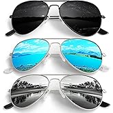 ANZIW Pilot Sunglasses Men Womens Lightweight Metal Frame Polarized Shades UV400 Protection