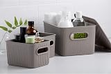 TATAY 5 L Plastic Storage Basket Taupe with Integrated Handles 18.1x27.2x13 cm view 3