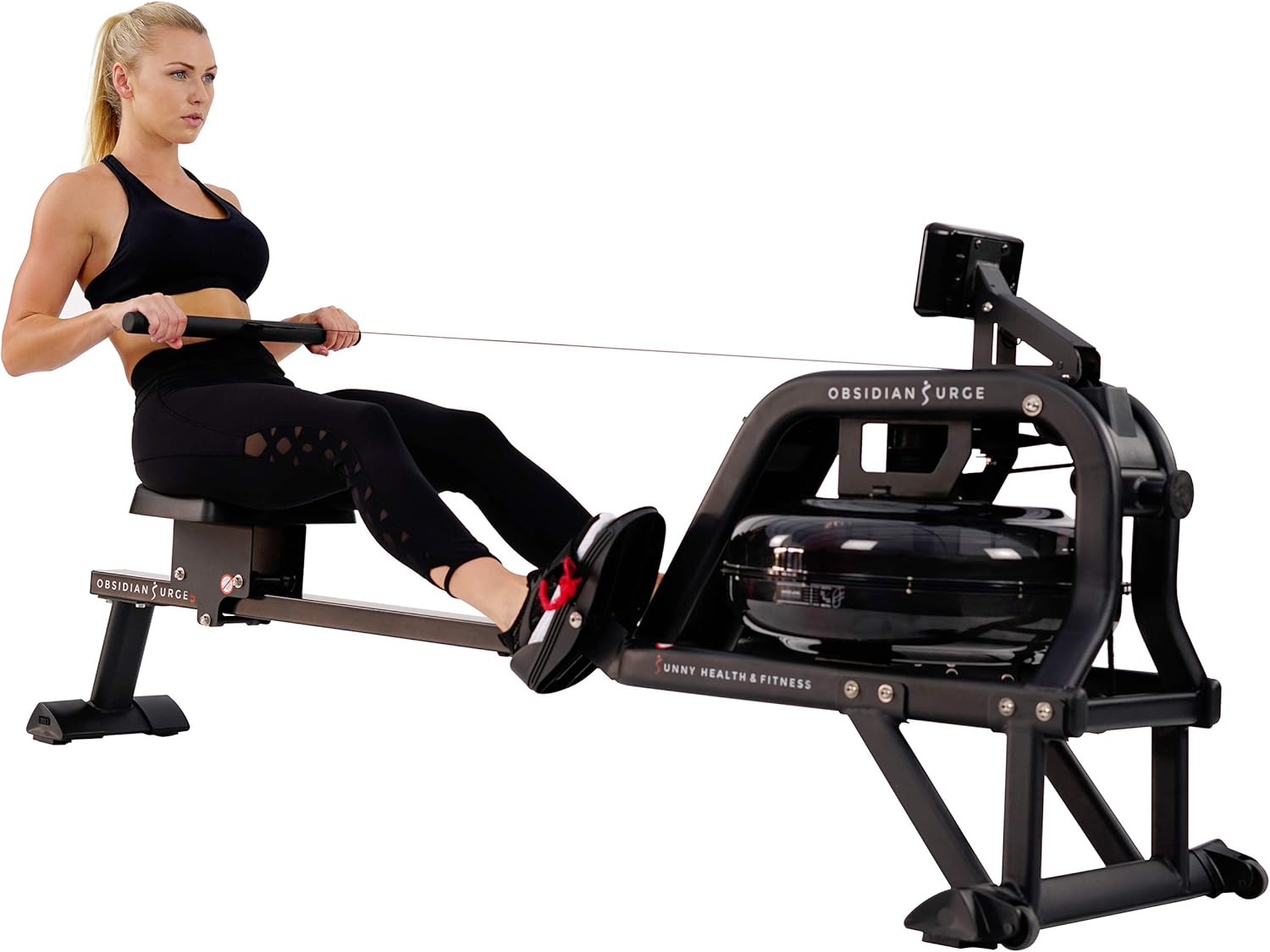 Obsidian sf-rw5713 sunny health & fitness water rowing machine rower, lcd monitor