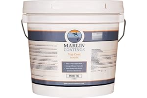 MARLIN COATINGS RV Roof Coating - Premium Acrylic Elastomeric Waterproof Sealant - Designed for Your RV, Camper, Trailer, Commercial Building…(White, 1 Gallon)