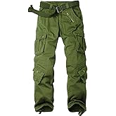 AKHlKING Women's Cargo Pants Work Camo Cotton Casual Combat Wild Outdoor Ripstop Trousers with 8 Pockets