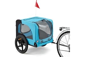 Danrelax 40"/55"/57" Pet Bike Trailer for Dogs up to 88 lbs, Foldable Dog Bicycle Carrier with Shock-Absorbing Tires, Mesh Ve