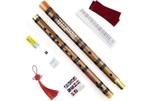 MOONANGEL Separable Brown Bamboo C Key Flute with Black Line Chinese Musical Instrument