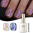 Born Pretty Cat Magnetic Eye Gel Nail Polish, Purple Auroras Cat Magnetic Gel, Mermaid Shiny Effect Soak Off Nail Art Salon Manicure Home Gift 15ml
