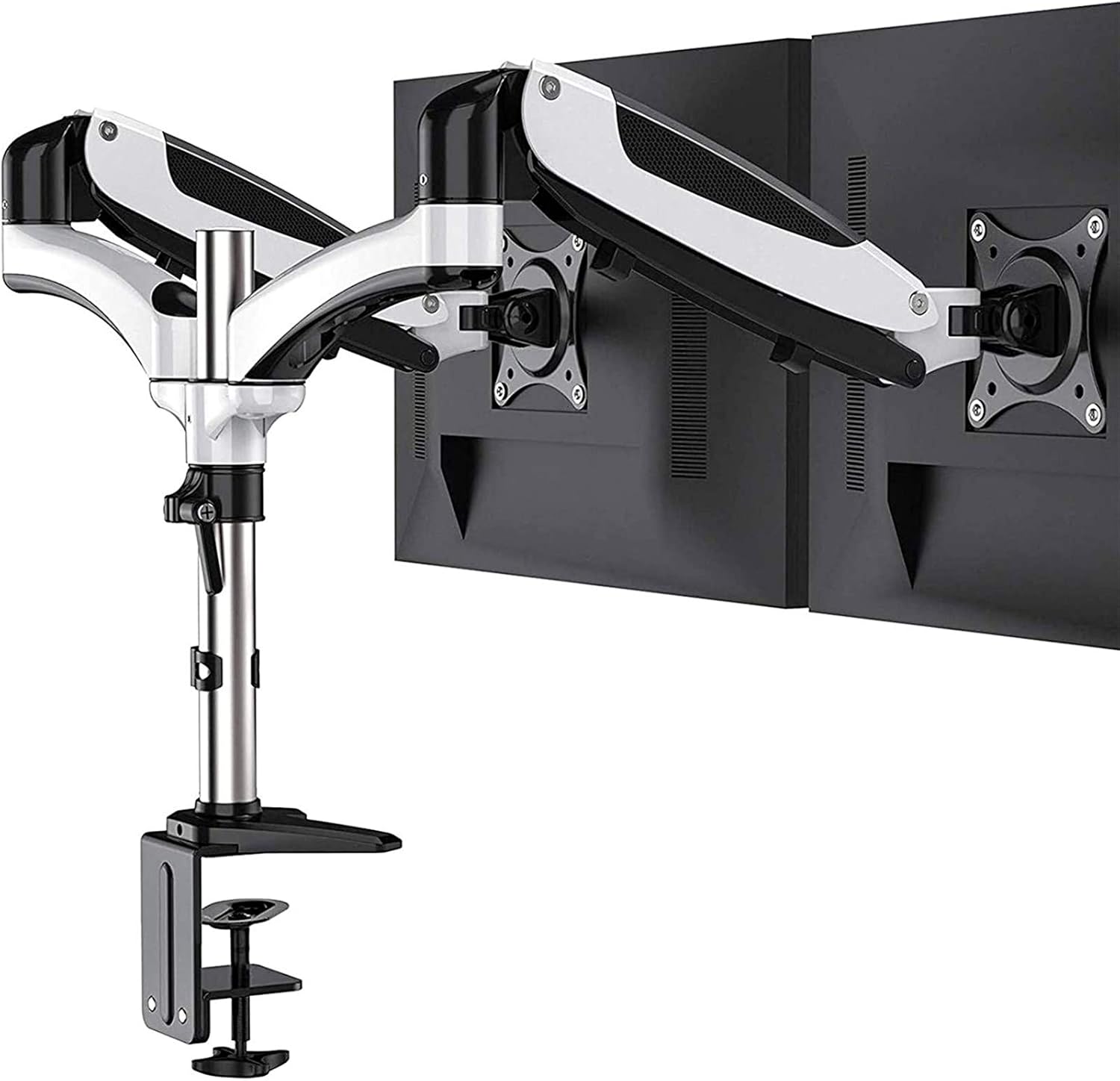 HUANUO Dual Arm Monitor Stand Height Adjustable Gas Spring Desk VESA
