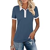 LOMON Womens Golf Polo Shirts Short Sleeve Collared Tops Lightweight Moisture Wicking Tennis Activewear S-XXL