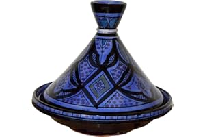 TREASURES OF MOROCCO Moroccan Handmade Serving Tagine Exquisite Ceramic With Vivid colors Traditional 10 inches Across