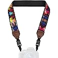 USA GEAR TrueSHOT Neck Strap Neoprene Camera Straps - Padded Camera Strap, Pockets, and Quick Release Buckles - Compatible with Canon, Nikon, Sony and More DSLR and Mirrorless Cameras (Geometric)