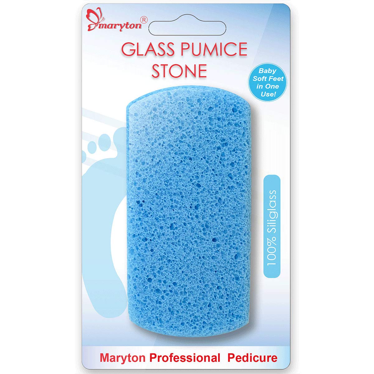 Maryton Pumice Stone for Feet, 100% Siliglass Double Sided Pedicure Tools, Callus Remover, Exfoliates & Smooths Skin