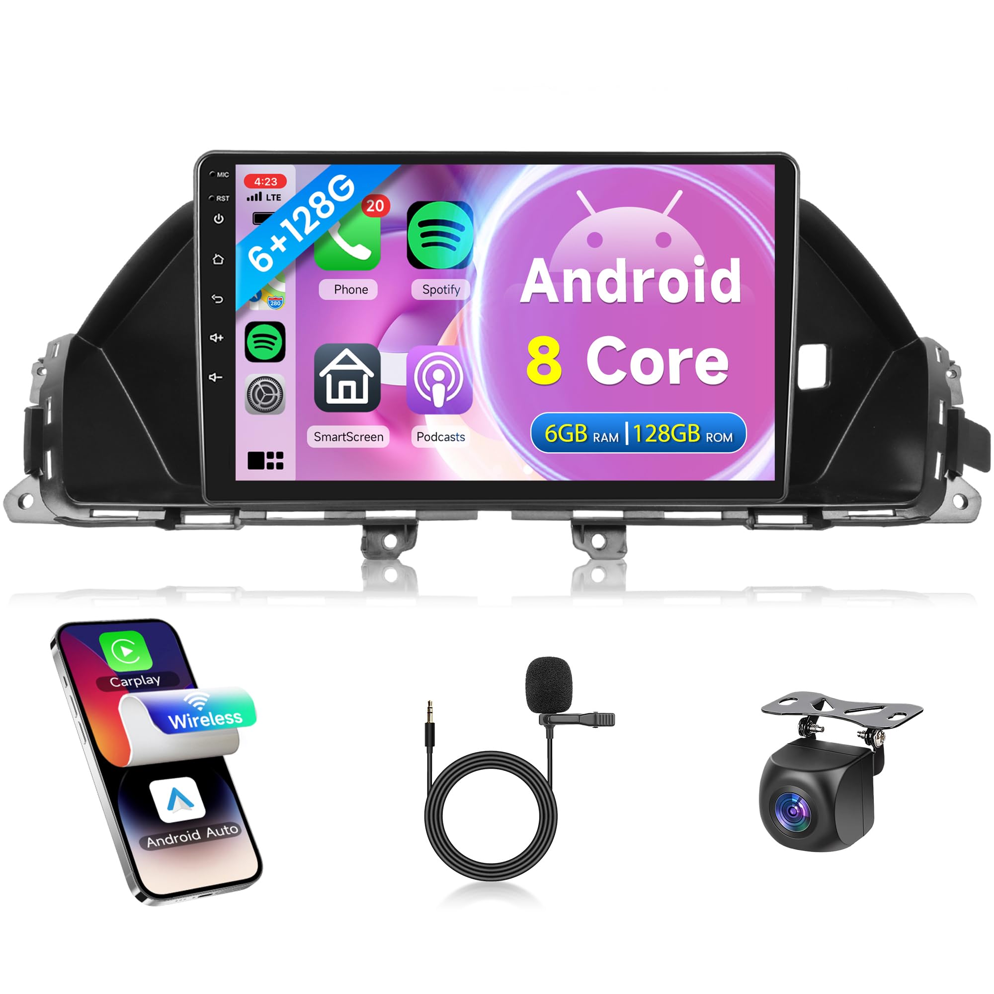 Rimoody 8 Core 6G+128G Autoradio Android Per FIAT 500L 2013-2019 – 7 Pollici Con Wireless Carplay, GPS E Retrocamera