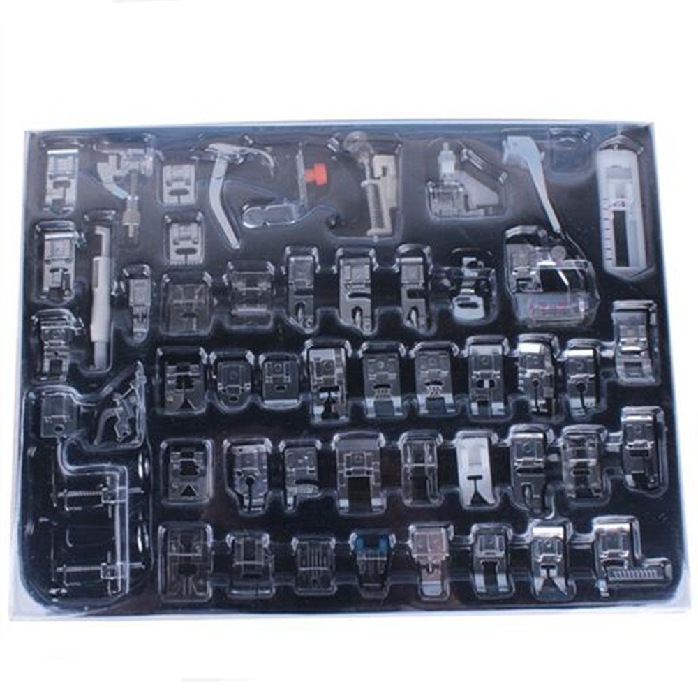 YEQIN 52pcs Domestic Sewing Machine Presser Foot Set for Brother, Babylock, Singer, Janome, Kenmore, and White Low Shank Sewing Machines