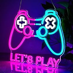 Gaming Neon Sign, Lets Play Game Led Neon Sign for