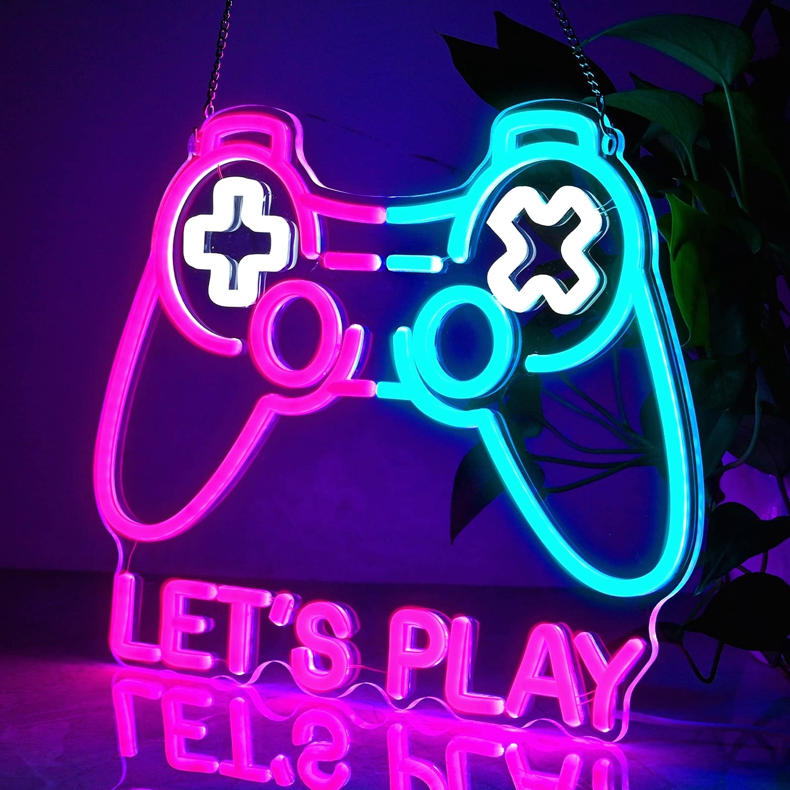 Gaming Neon Sign, Lets Play Game Led Neon Sign for
