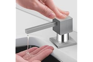 Yofidra Soap Dispenser for Kitchen Sink: Built in Sink Soap Dispenser Pump, Brushed Nickel Stainless Steel Sink Soap Dispenser with 47” Tube Kit Fit for Kitchen Bathroom in Counter