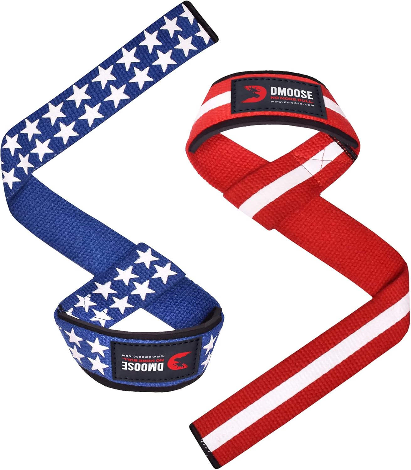 DMoose Lifting Straps, Wrist Straps for Weightlifting, Deadlift Straps, Powerlifting, Workout, Bodybuilding, Soft Neoprene Padded 24 inches (Pair) Support for Max Hand Grip Strength Fitness Training : Sports & Outdoors