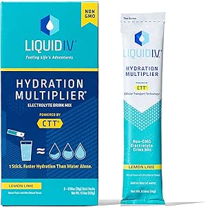 Liquid I.V. Hydration Multiplier, Electrolyte Drink Mix (Lemon Lime, 8 Count)